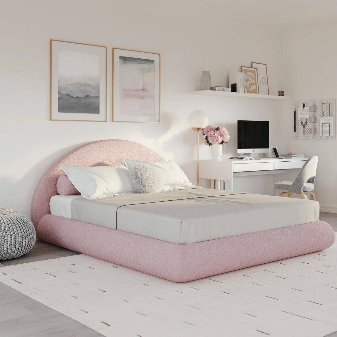 Luna Headboard with Cotton Candy Design - Queen Size Upholstered Bed Frame Headboard for Bedroom Decor | Perfect for Girls' Room, Nursery, and Cozy Bedroom Makeover