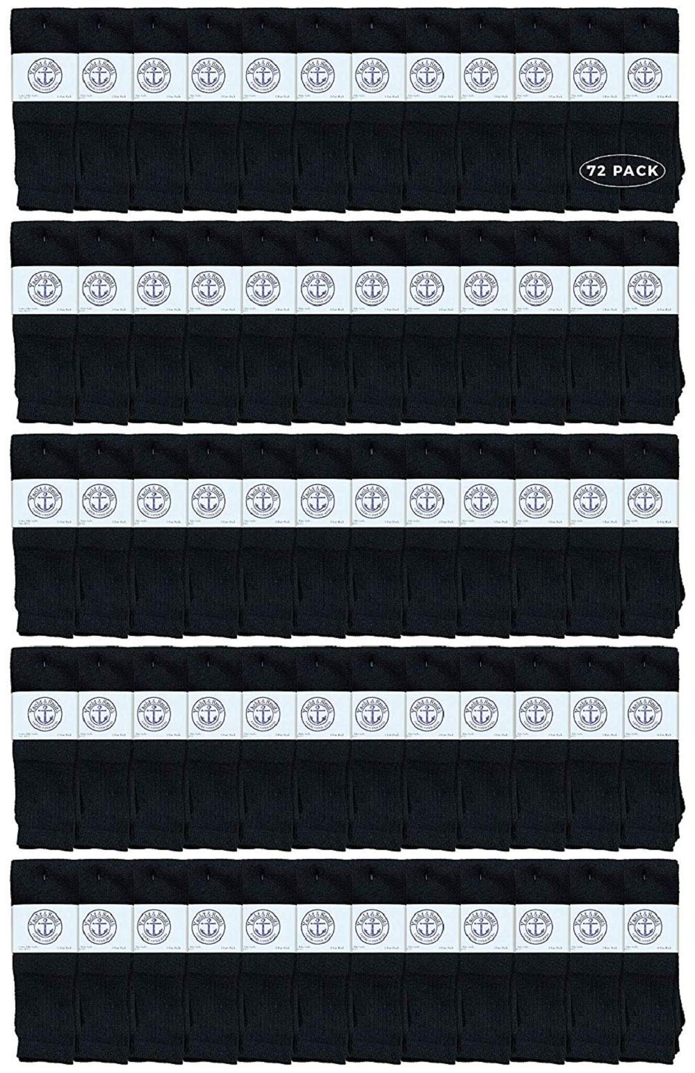 72 Pairs Yacht & Smith 30 Inch Men's Long Tube Socks - Bulk Cotton Athletic Socks for Men (Size 10-13) - Perfect for Running, Hiking & Casual Wear