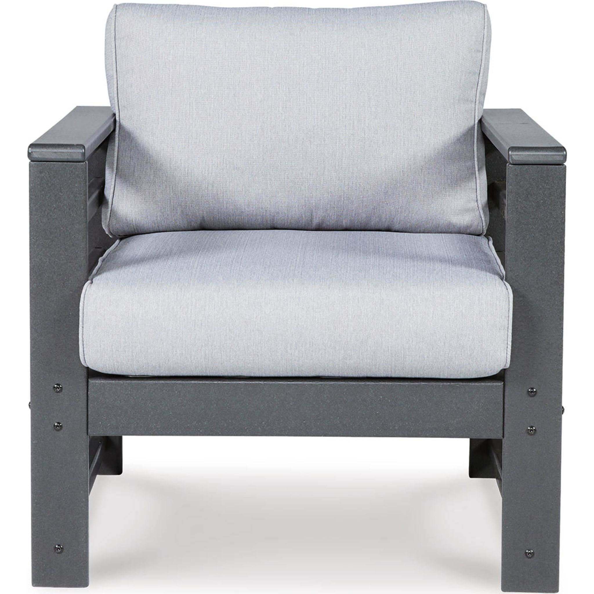 Amora Outdoor Lounge Chair with Cushion (Set of 2) - Water-Resistant, Foldable Patio Furniture for Poolside, Garden & Backyard Relaxation - Charcoal Gray