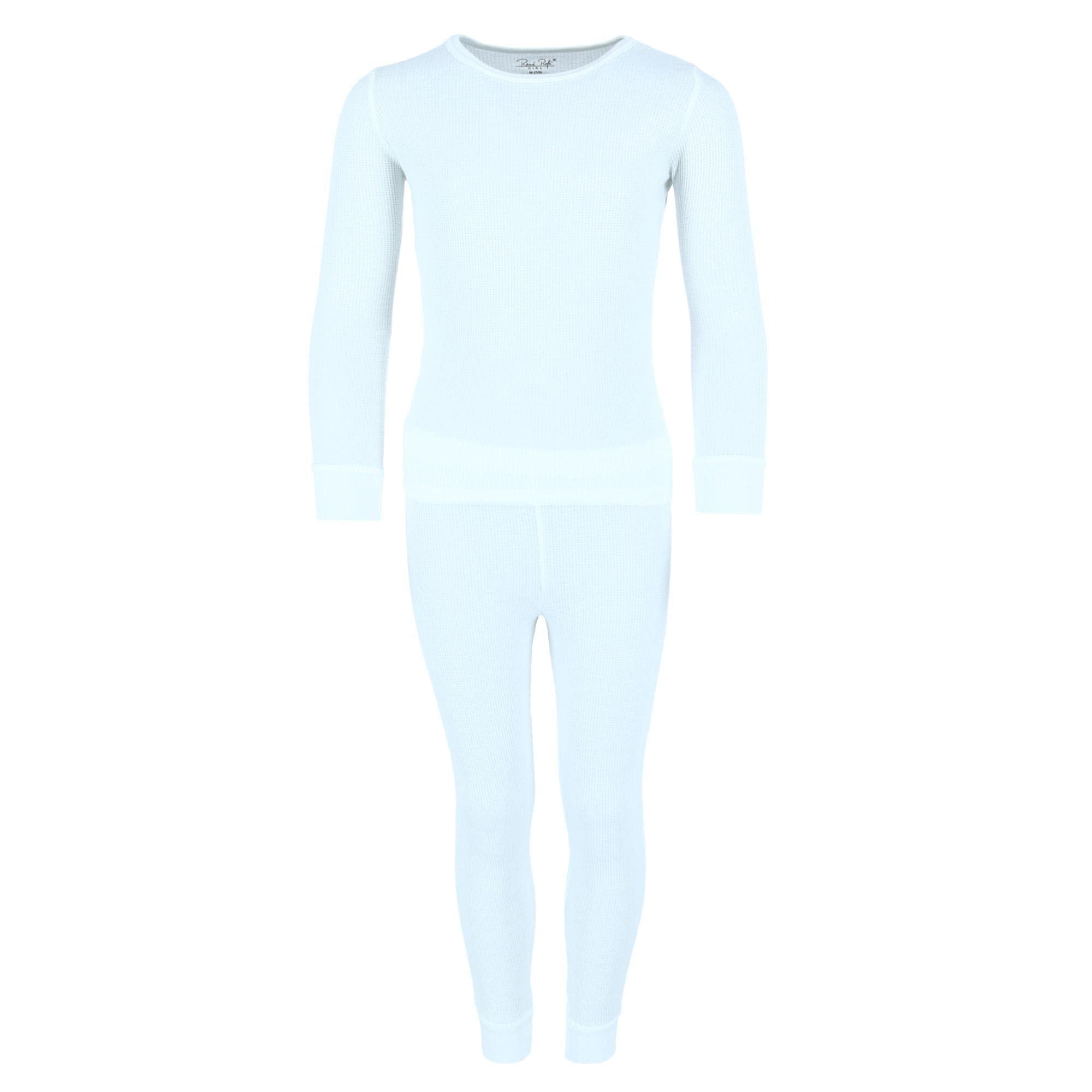 Rene Rofe Girls Thermal Underwear Set - 2-Piece Waffle Knit Long Johns for Winter Warmth | Perfect for Cold Weather, Snow Days & Layering Under Clothes