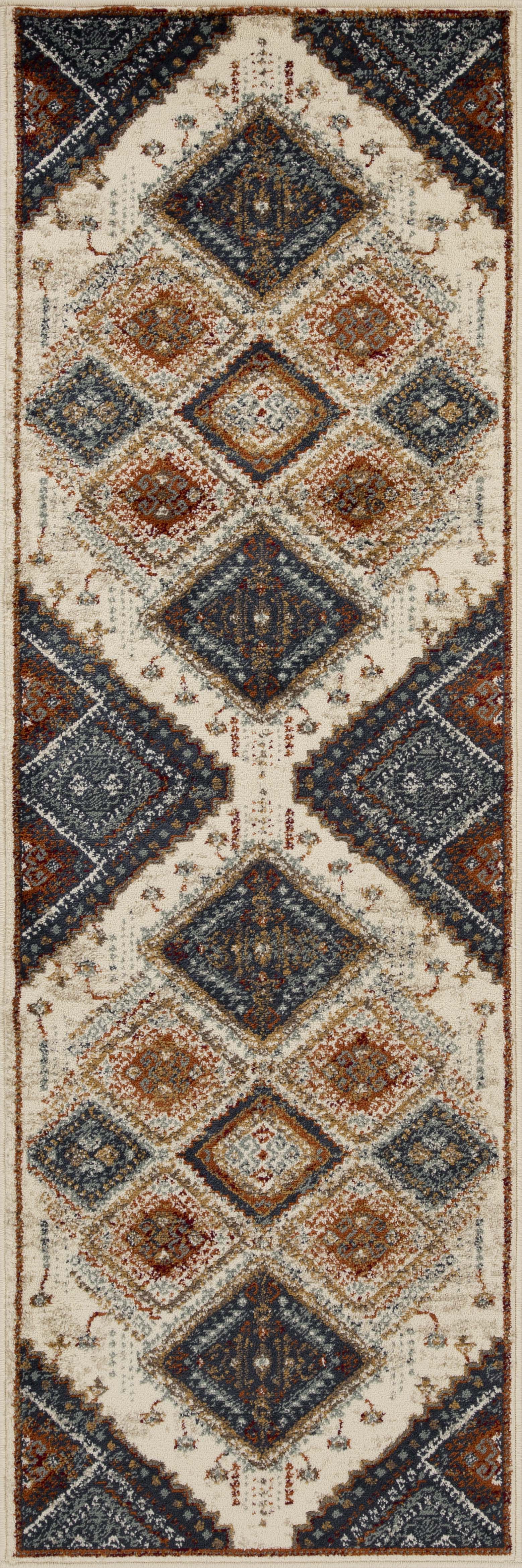 Poway Geometric Medallion Indoor Area Rug - Non-Slip Modern Bohemian Design Rug for Living Room, Bedroom, and Office Decor