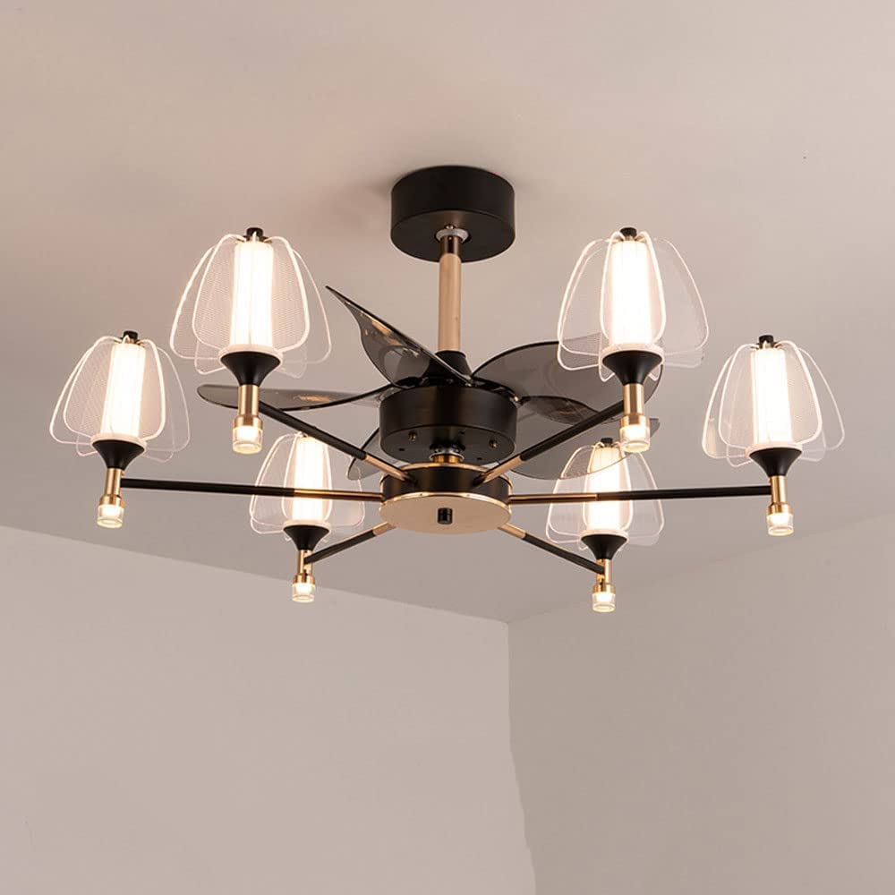 Modern Invisible Ceiling Fan with Light - Remote Control, Silent & Energy Efficient for Living Room, Bedroom, Dining Room | Perfect for Home Cooling & Stylish Lighting
