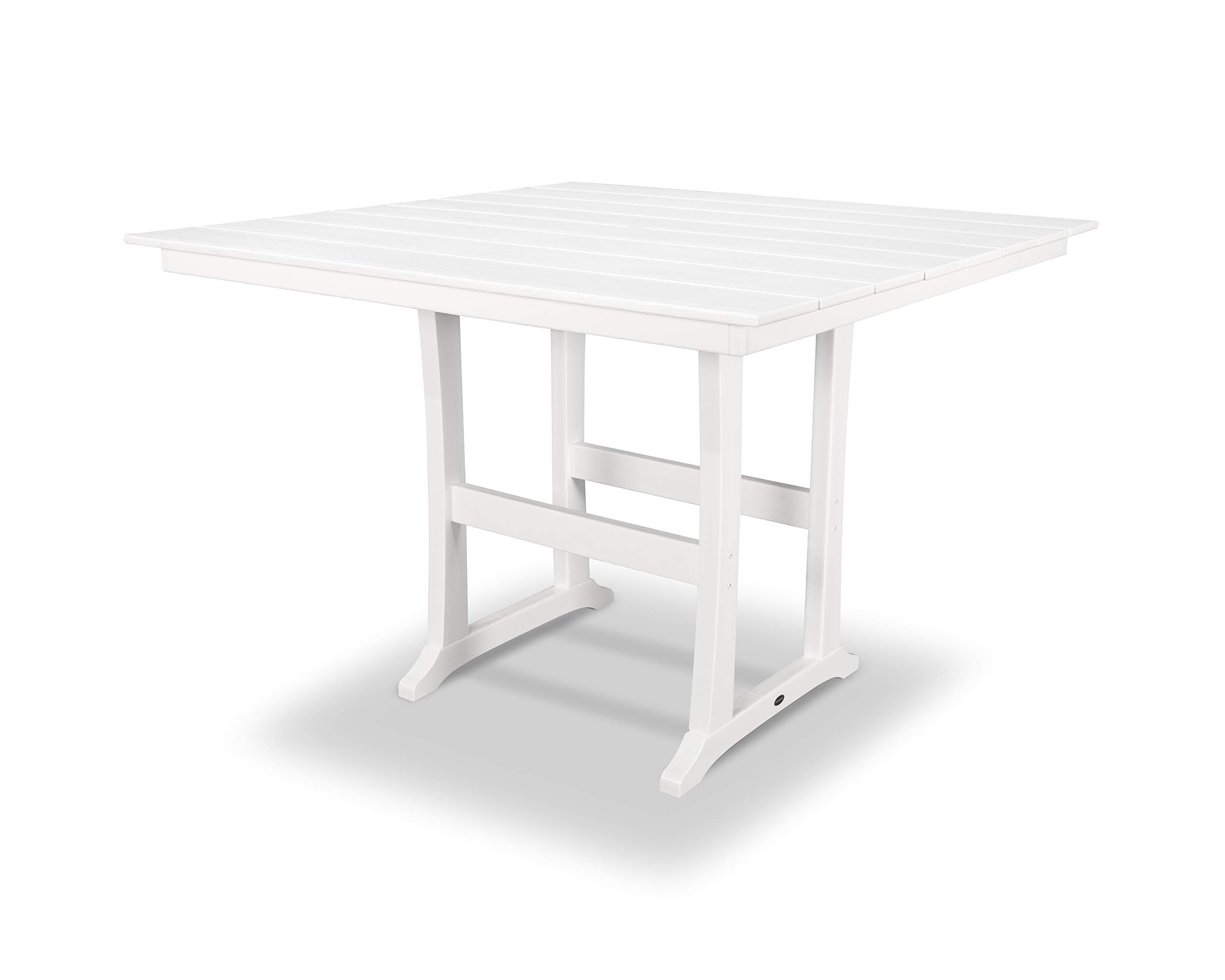 POLYWOOD® White Bar Table - Outdoor & Indoor Dining, Patio, Kitchen, Restaurant - Durable & Weather-Resistant