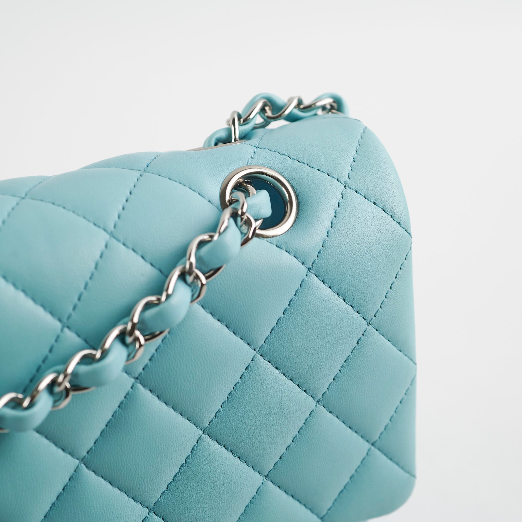 Chanel Classic Flap Bag Medium/Large Size - Light Blue Caviar Leather with Gold Hardware | Series 31 | Luxury Handbag for Women, Perfect for Parties, Weddings & Special Occasions