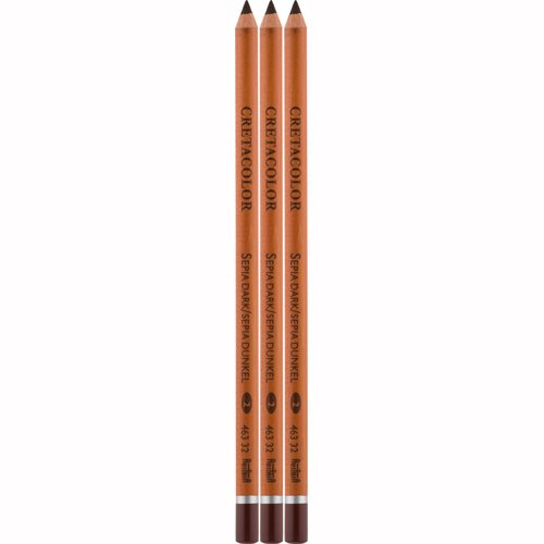 Cretacolor Artist Pencil Set - Sepia Dry & Dark Drawing Pencils (Pack of 3) for Sketching, Shading & Professional Artwork | Perfect for Artists, Illustrators & Designers