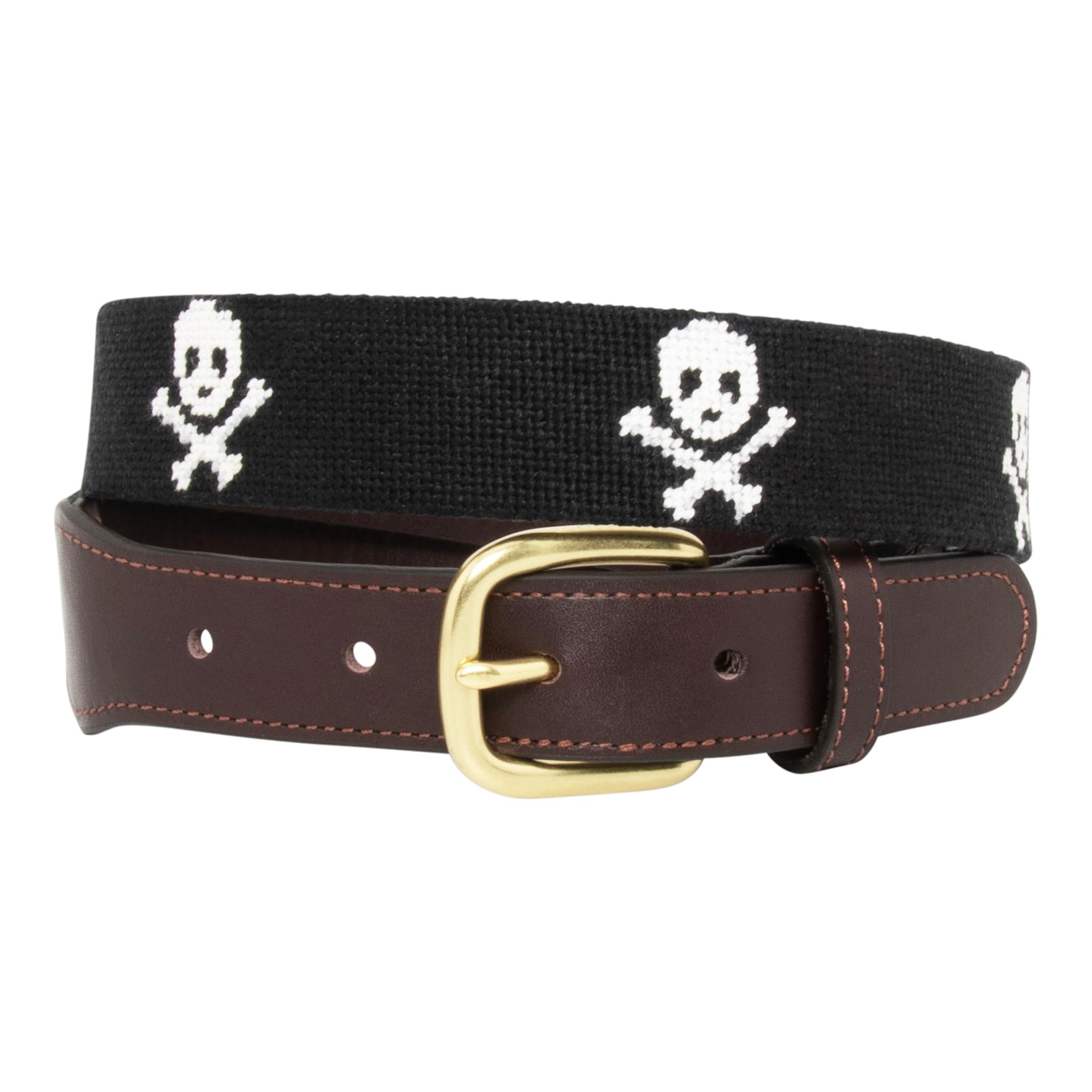 Premium Full Grain Leather Needlepoint Belts for Men - Handmade with Cotton Thread & Solid Brass Buckle - Perfect for Casual, Business & Formal Occasions