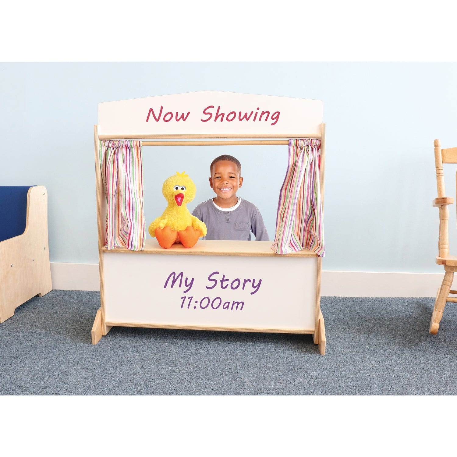Premium Puppet Theater with Dry Erase Markerboard - Interactive Play Stage for Kids, Storytelling & Educational Fun at Home or Classroom