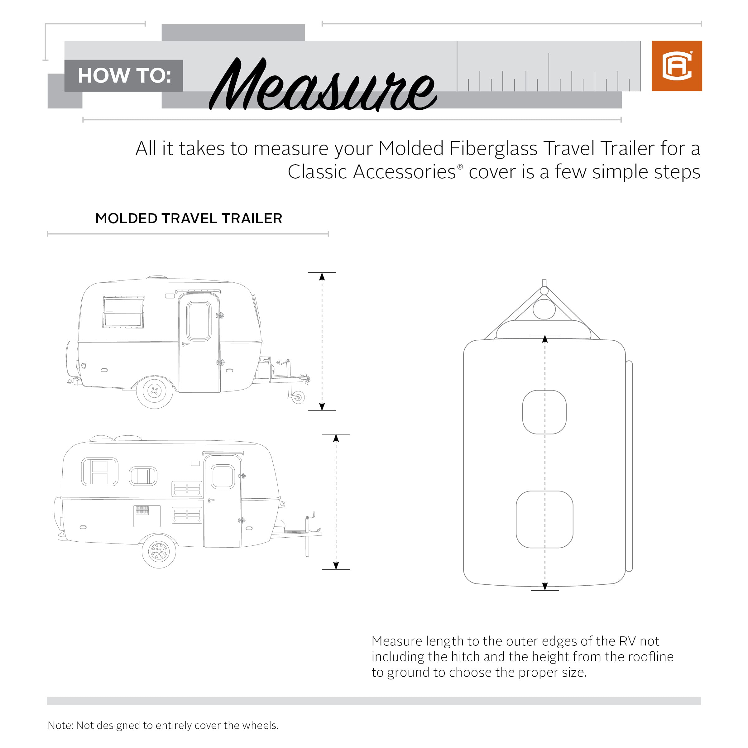 Classic Accessories Over Drive PermaPRO Molded Fiberglass Travel Trailer Cover - Waterproof RV Cover for 10'1