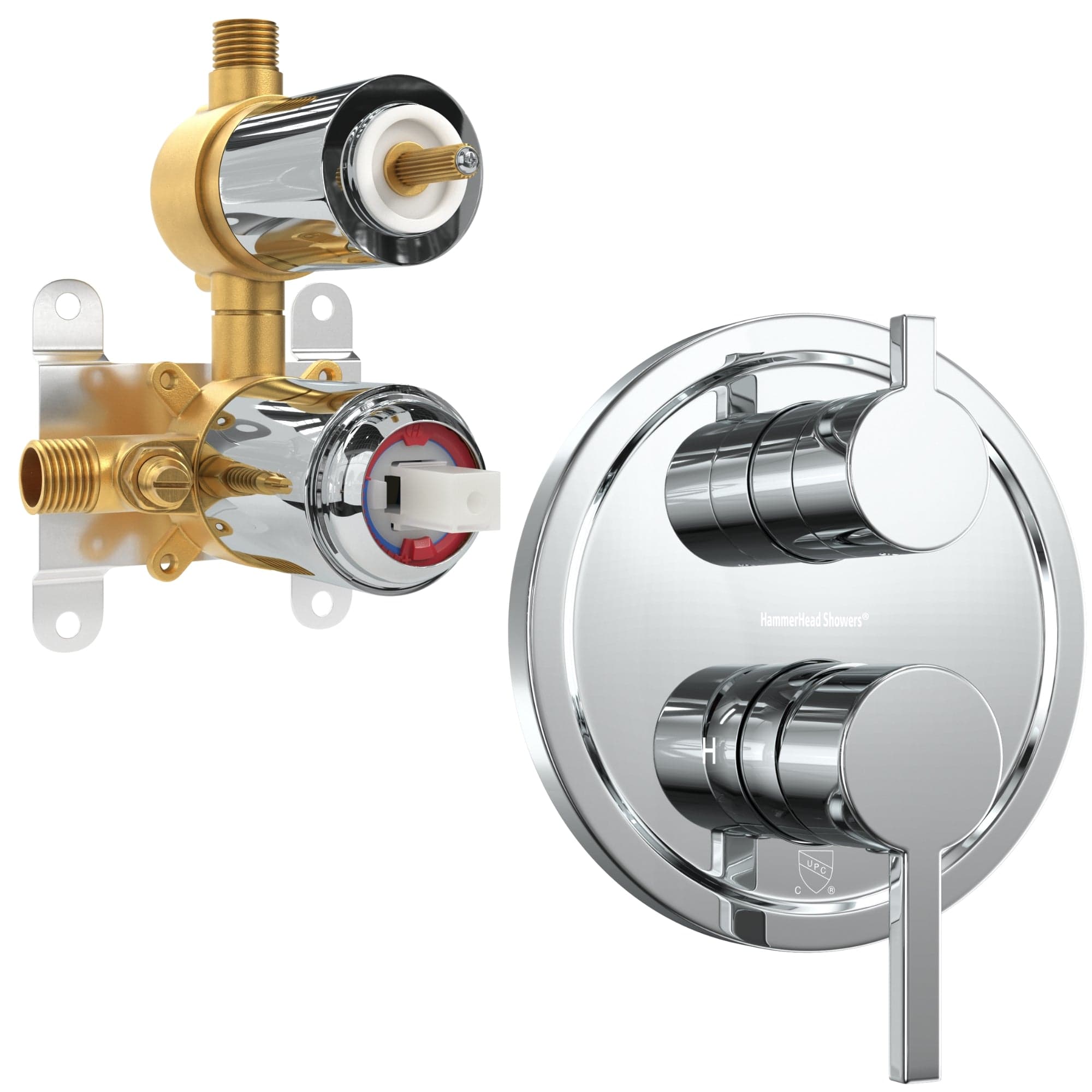 2 Handle Shower Valve and Trim Kit with Built-In Diverter - Perfect for Bathroom Remodeling and Modern Home Upgrades