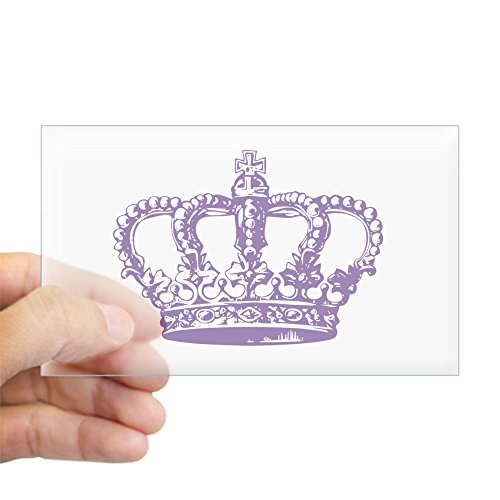 Clear - Purple Crown Rectangle Sticker