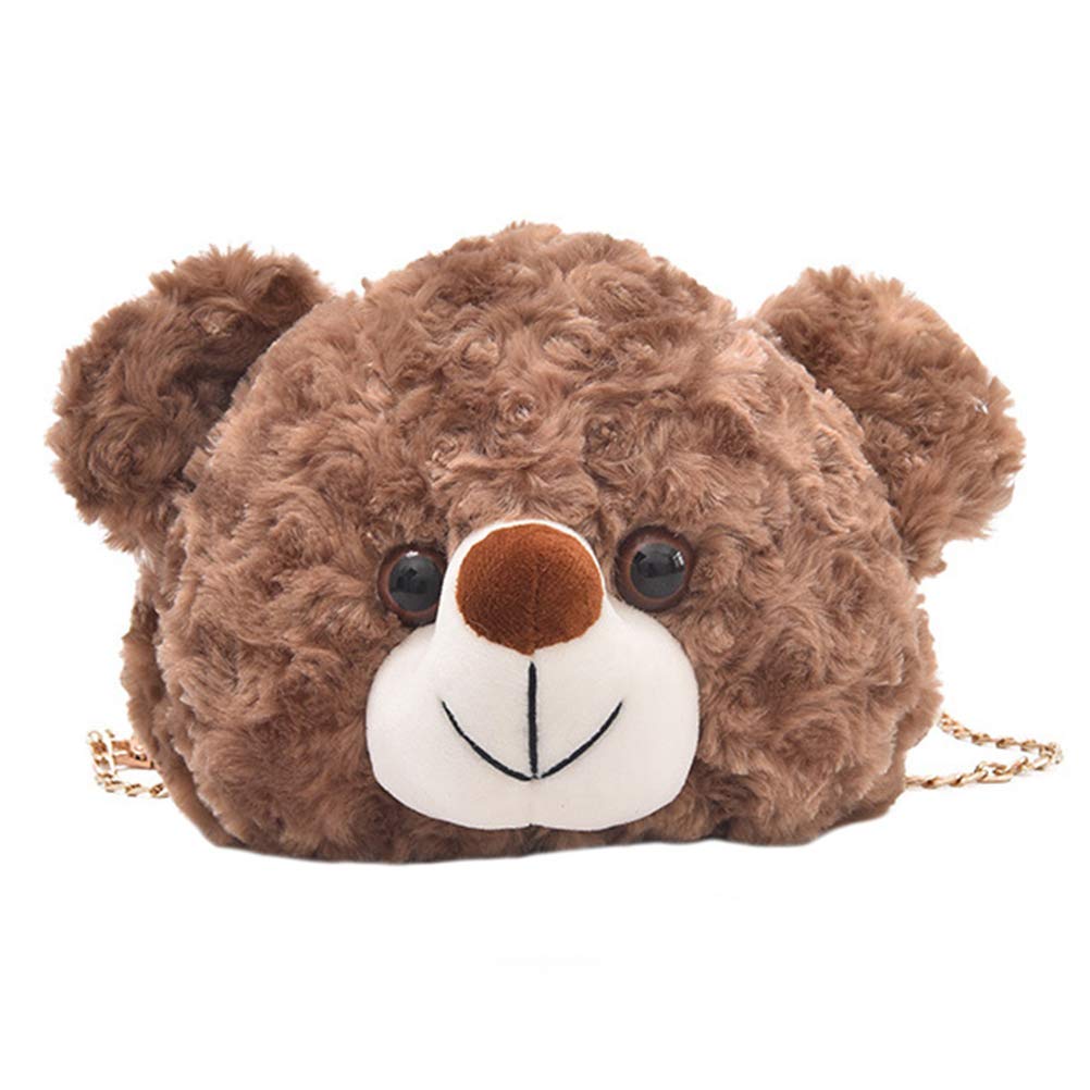 Amosfun Cute Cartoon Bear Crossbody Bag for Women - Stylish Shoulder Purse with Chain Strap - Perfect for Casual Outings, Travel & Daily Use