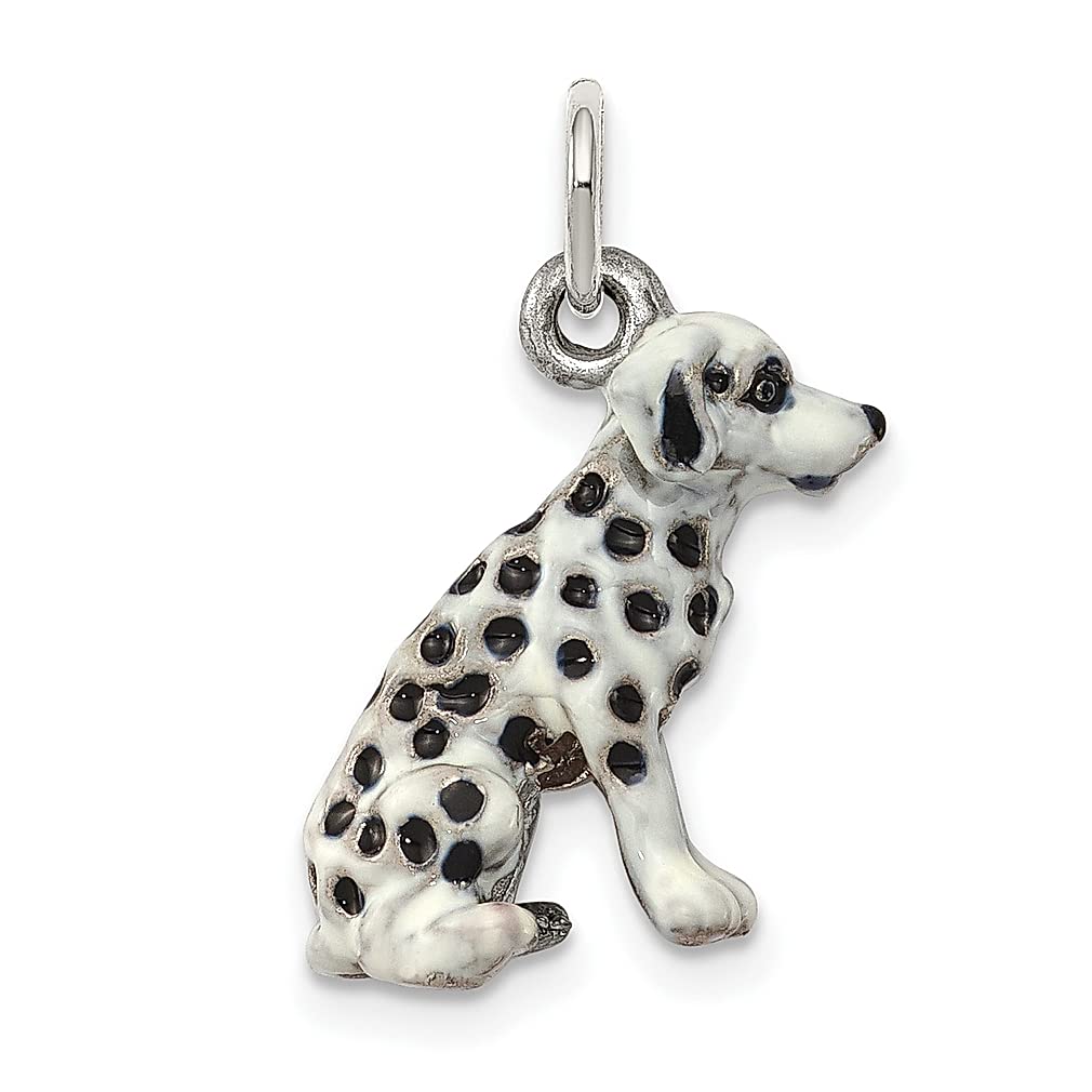 925 Sterling Silver Dalmatian Charm Necklace - Dog Lover Gift for Women