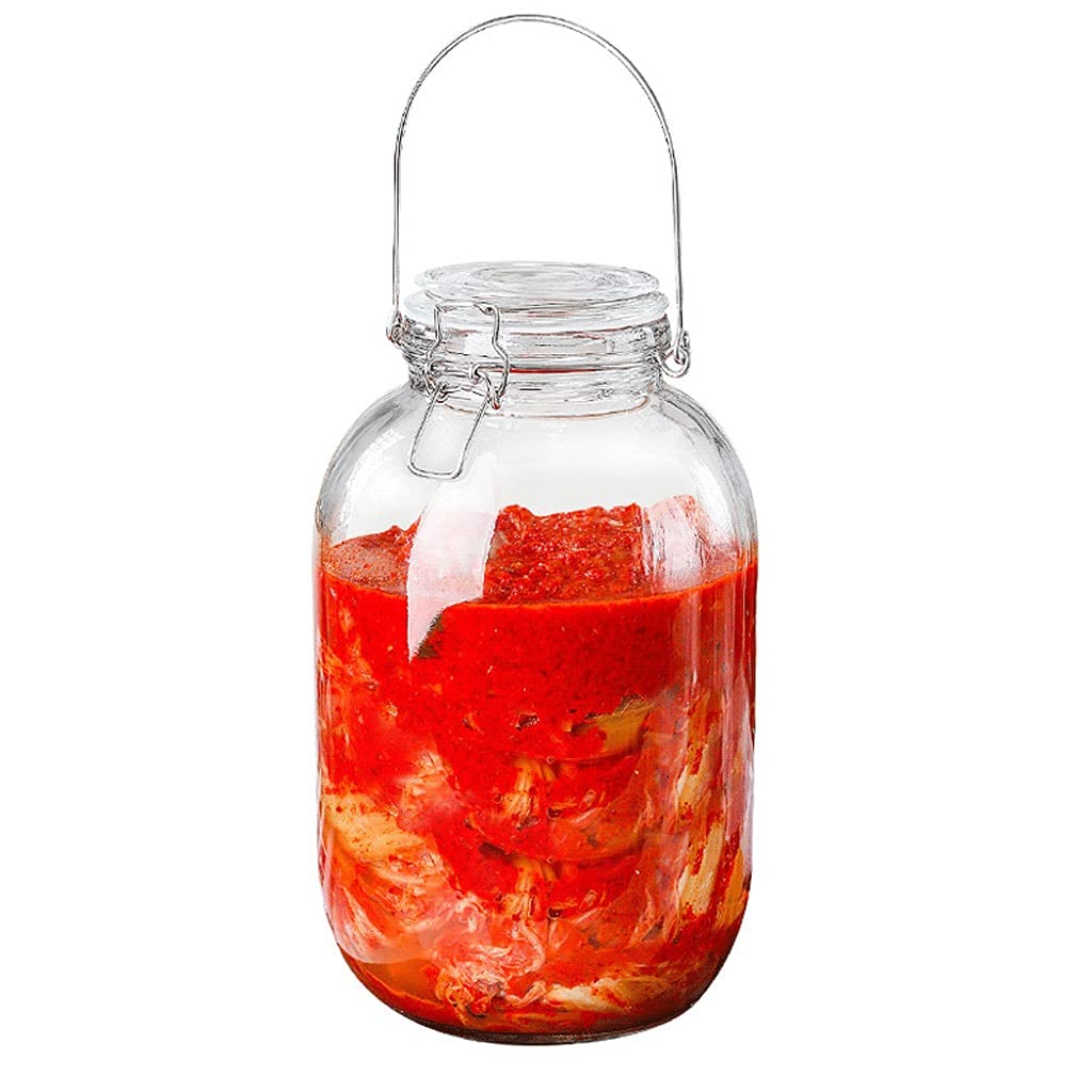 YXDO Glass Food Storage Containers with Airtight Lid - 3.75kg Pickling Jars for Fermenting, Canning & Kitchen Organization | Ideal for Pickles, Sauerkraut, Dry Goods & Pantry Storage