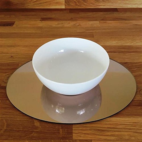 Premium Bronze Mirror Oval Placemat Set - Set of 8 Elegant Heat-Resistant Table Mats for Dining & Entertaining - Perfect for Dinner Parties, Holiday Meals & Home Decor