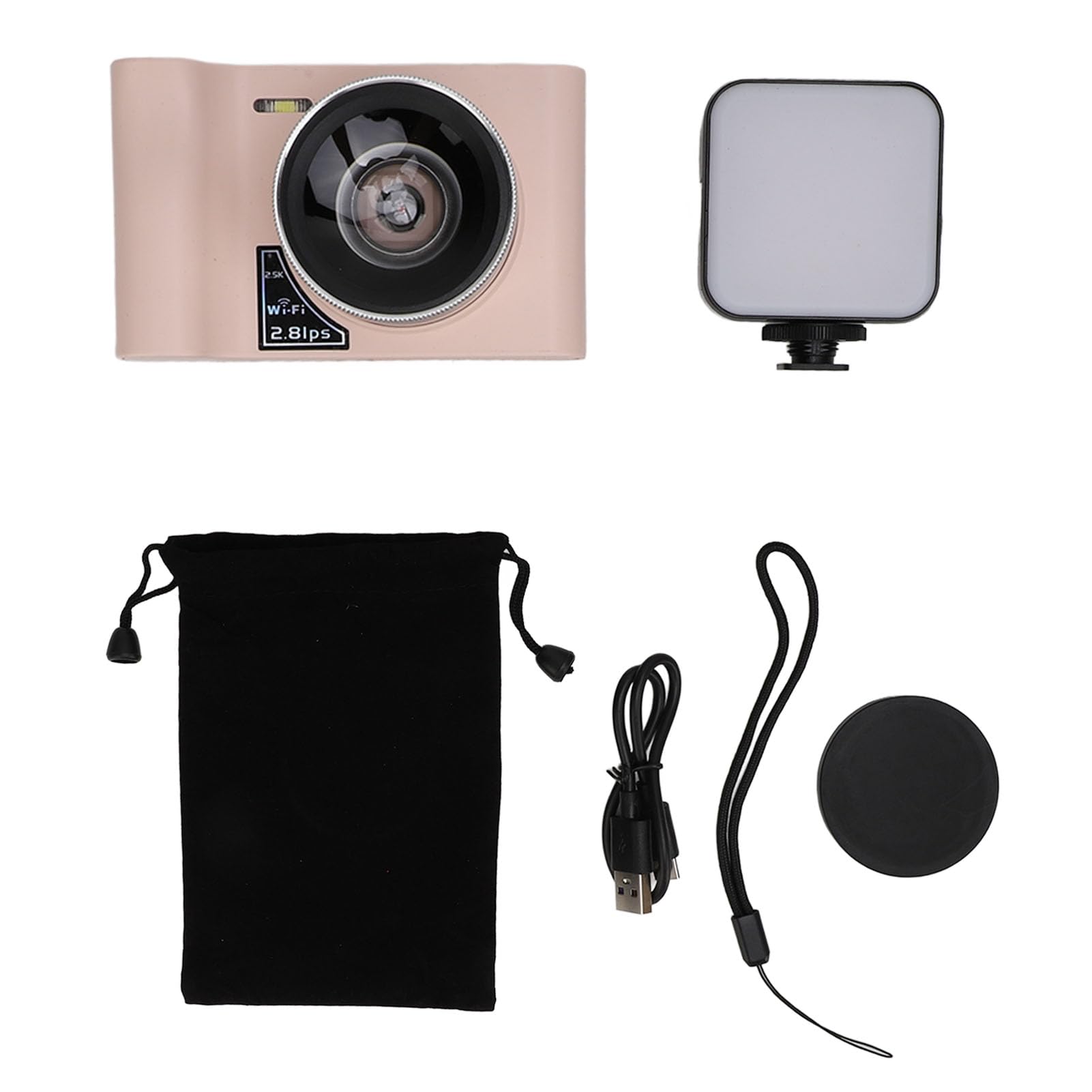 2.5K Vlogging Camera with Fill Light - 24MP 16X Digital Zoom Compact Digital Camera for YouTube, Travel & Selfies | Webcam with Pause Function | Ideal for Teens & Beginners (Roseate) - Perfect for Content Creation, Video Blogging & Live Streaming