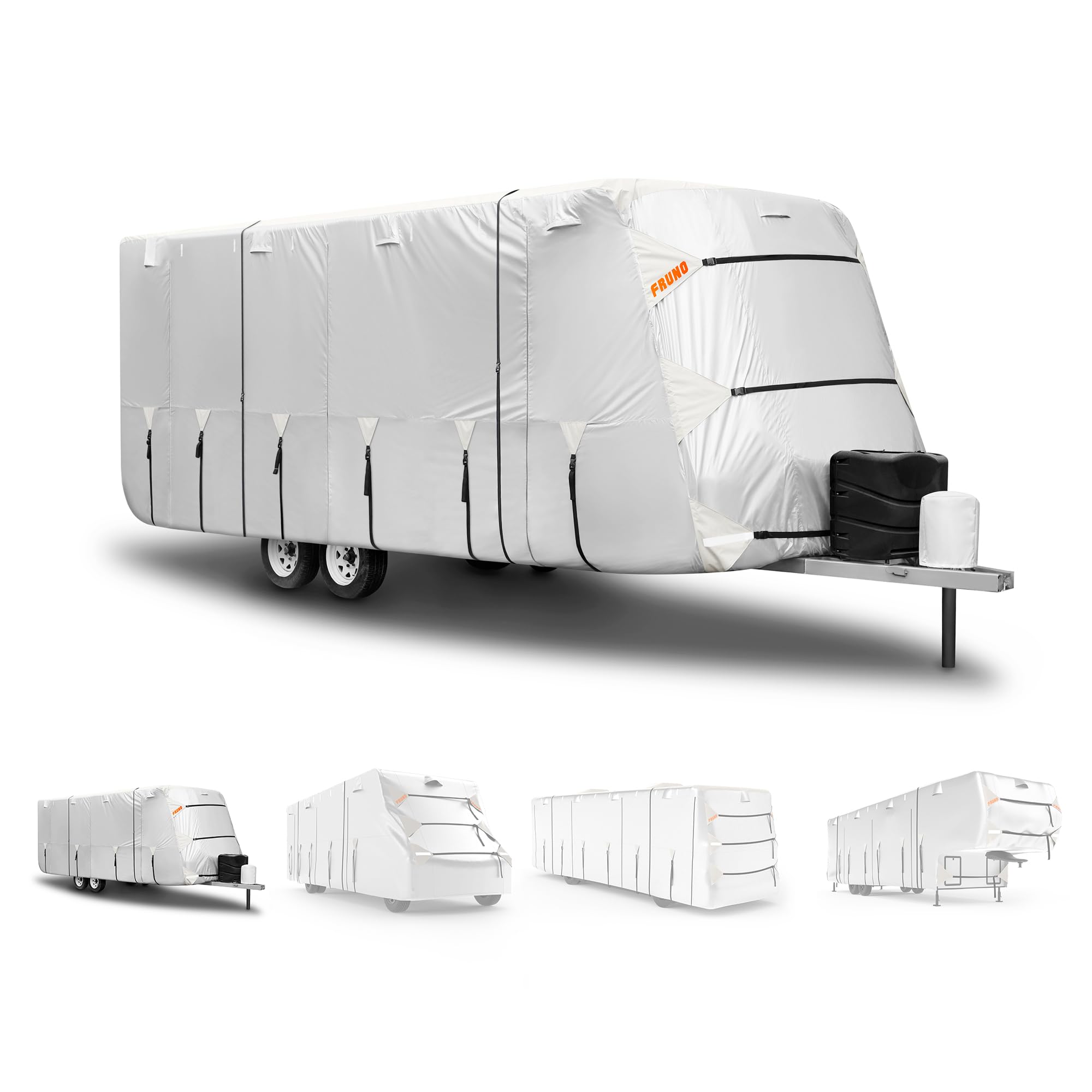 30'-33' Oxford Fabric RV Cover - Waterproof, Rip-Resistant & UV Protection Travel Trailer Cover for Winter Snow | Fits Camper Trailers, Protects Against Harsh Weather
