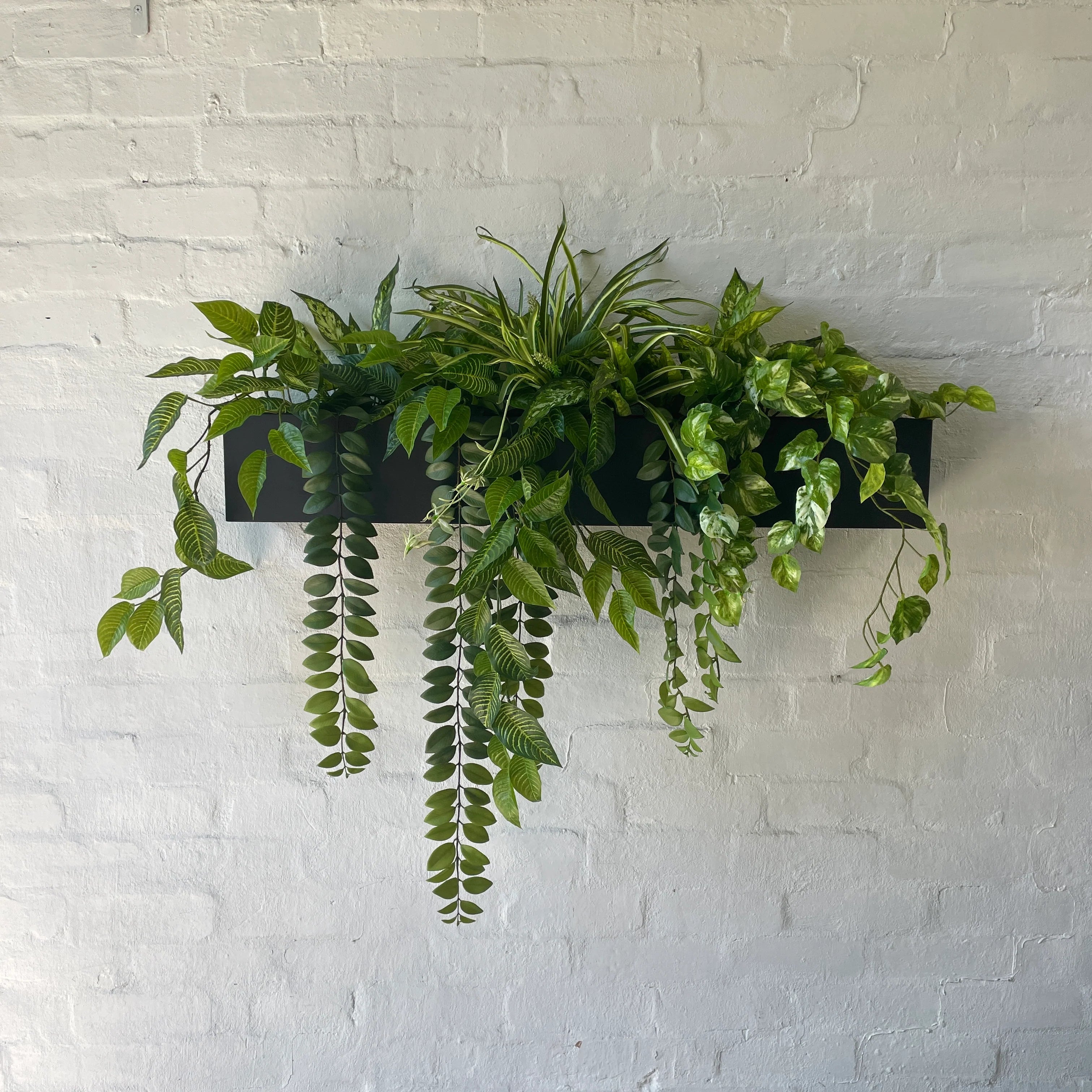 Modern Artificial Planter Box - Decorative Faux Flower Pot for Indoor/Outdoor Home & Garden Decor - Perfect for Living Room, Patio, Balcony & Office Spaces