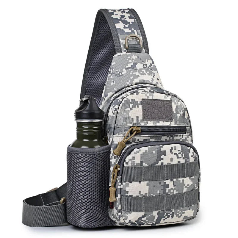 Portable Hiking & Travel Sling Shoulder Bag - MOLLE Chest Pack for Men - Outdoor Sports Bottle Pouch - Camping Hunting Fishing Backpack - Perfect for Hiking, Travel & Outdoor Adventures