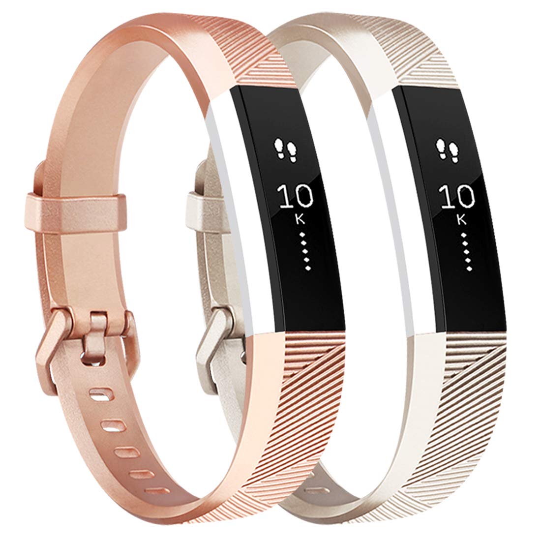 Tobfit 2 Pack Sport Bands - Compatible with Fitbit Alta/HR/Ace, Soft TPU Replacement Wristbands for Women & Men - Perfect for Running, Workouts & Daily Fitness Tracking