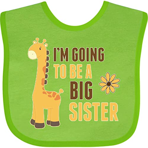 Inktastic 'I'm Going To Be a Big Sister' Giraffe Baby Bib - Soft Cotton Drool Bib for Newborns & Toddlers - Perfect Sibling Gift & Baby Shower Present