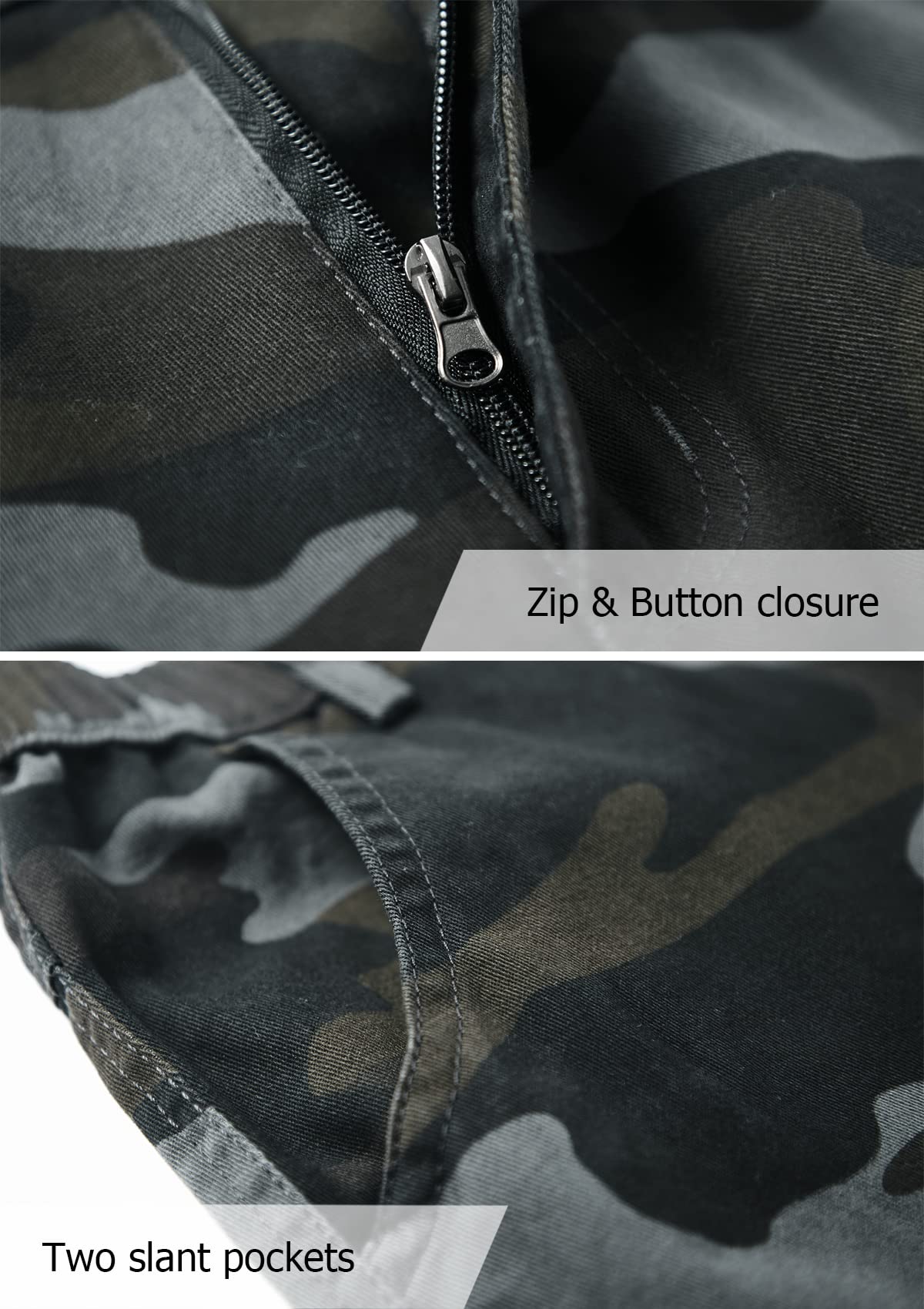 Vcansion Men's Cargo Shorts - Breathable Cotton Camouflage Shorts with Elastic Waist & Multiple Pockets | Perfect for Hiking, Camping, and Outdoor Adventures