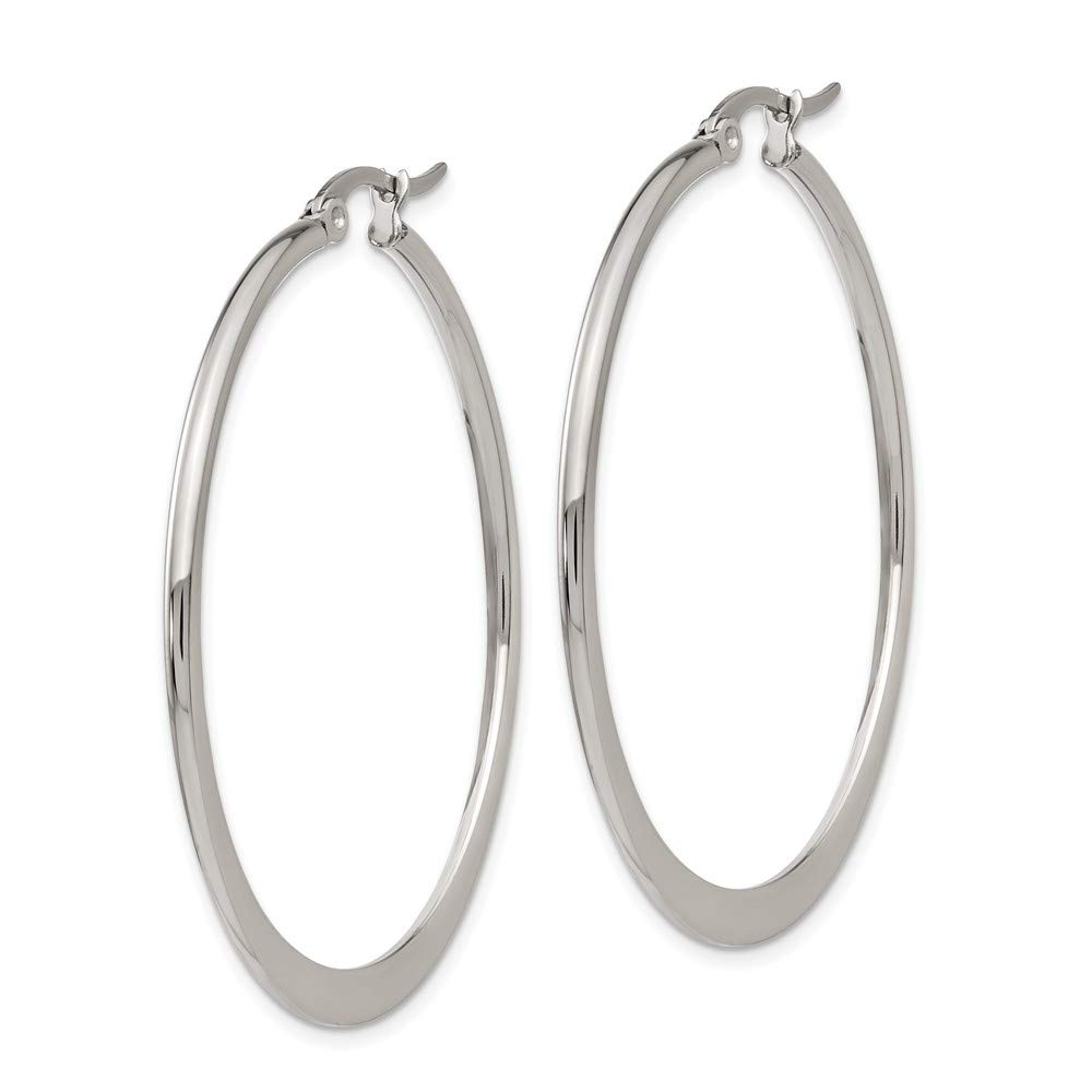 Stainless Steel 43mm Hoop Earrings for Women - 2mm Thick Durable Hypoallergenic Jewelry - Perfect for Everyday Wear, Parties & Gifts