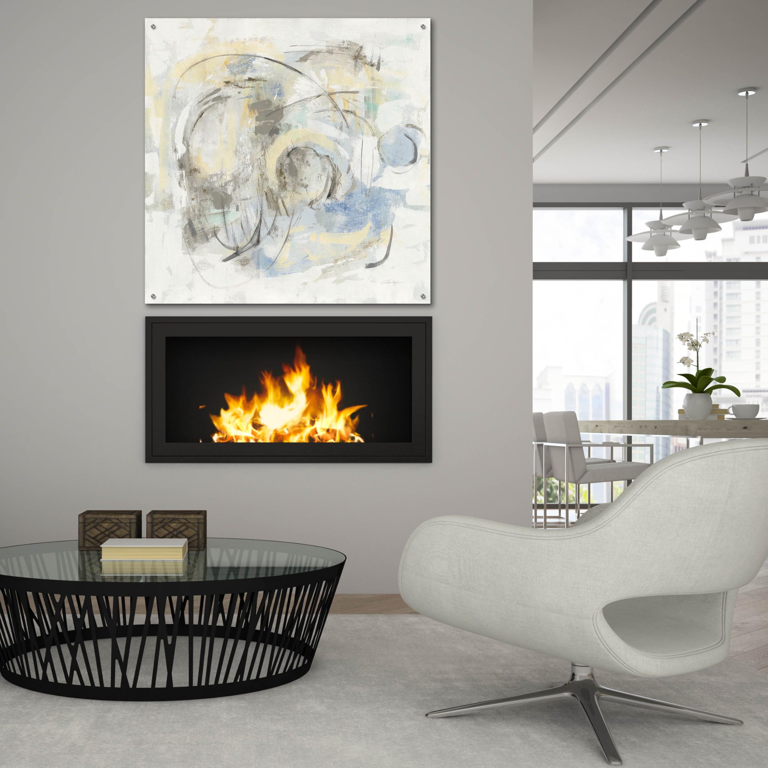 Epic Art 'Signature' by Silvia Vassileva - 36x36 Inch Acrylic Glass Wall Art Painting - Modern Home Decor for Living Room, Bedroom & Office