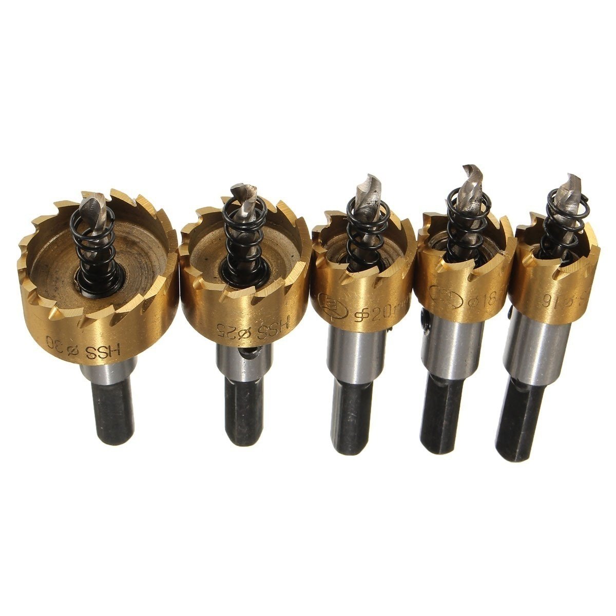 5PCS 16-30mm HSS Stainless Steel Hole Saw Drill Bit Set with Wrench - for Wood, Metal & Alloy Cutting - Perfect for DIY Projects, Home Repairs & Professional Use
