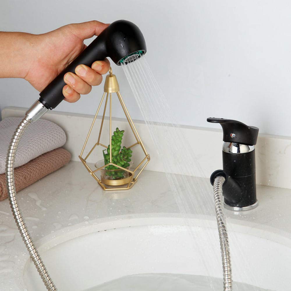 Black Single Handle Deck Mounted Kitchen Sink Faucet with Pull-Out Sprayer and 360° Swivel Spout - Perfect for Modern Kitchens, Dishwashing, and Food Prep