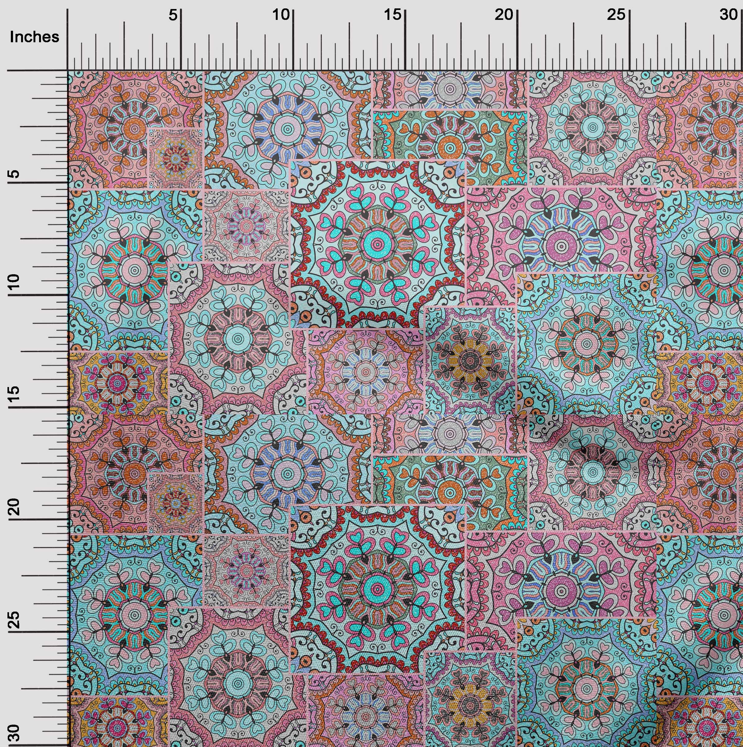 oneOone Cotton Jersey Pink Moroccan Tiles Print Fabric by The Yard - 58 Inch Wide Soft Stretchy Material for Dresses, Tops & DIY Fashion Projects