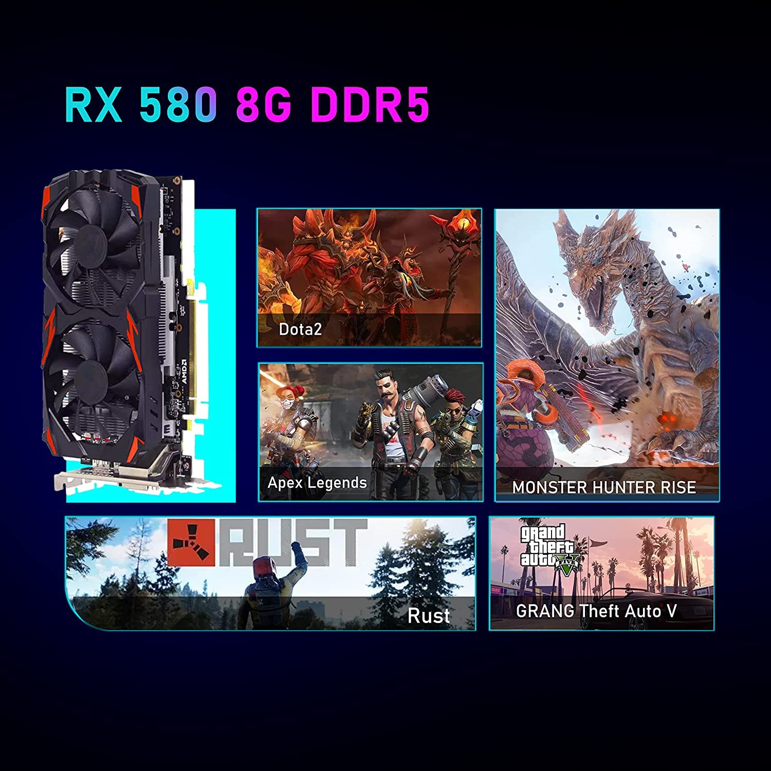 Dell RGB Gaming PC - Intel i7-4770, RX 580 8G, 16GB RAM for Esports & Streaming