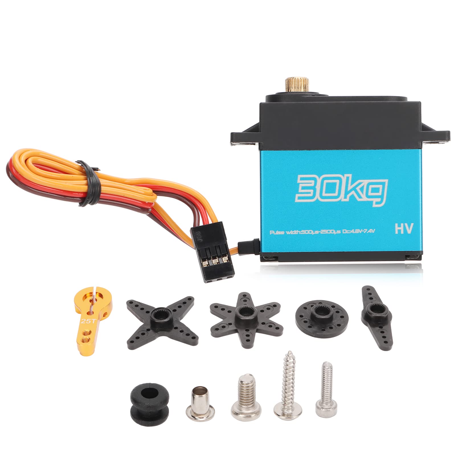 VGEBY 30KG High Torque Waterproof RC Servo - 2Pcs Metal Gear Digital Servo 7.4V for 1/10 Scale RC Cars, Trucks, Crawlers - Perfect for Off-Road Racing, Rock Crawling & Heavy-Duty RC Models