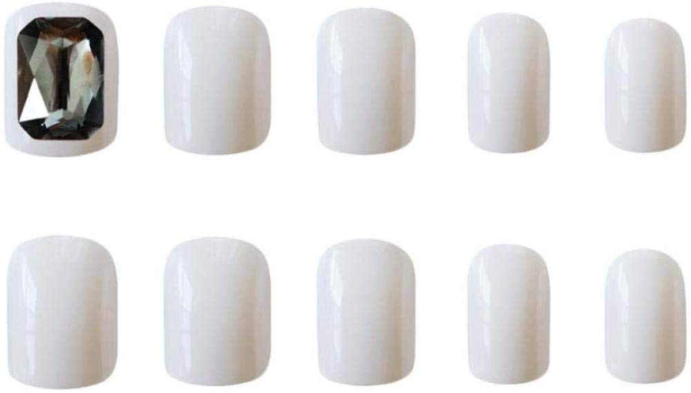 HUIL False Nails with Black Gems - Elegant Wedding Nail Art for Brides | Perfect for Bridal Showers, Engagement Photos & Special Occasions