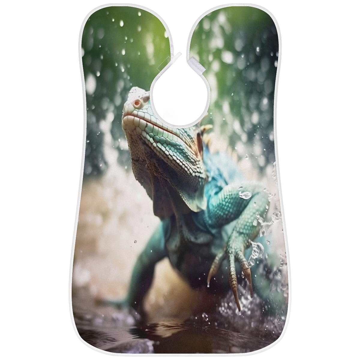 Lizard Print Beard Bib for Men - Waterproof Shaving Apron for Beard Trimming & Hair Dyeing - Artist & Barber Accessories with Sink Catcher - Perfect Gift for Grooming & Makeup Professionals (Great for Home Salon & Barber Shops)
