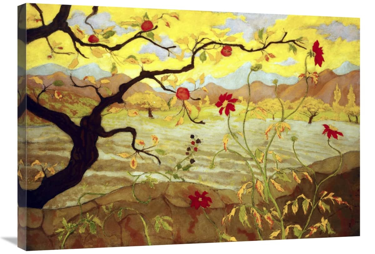 36 Inch Apple Tree with Red Fruit Art Print by Paul Ranson - Vintage Botanical Wall Decor for Living Room, Bedroom & Office