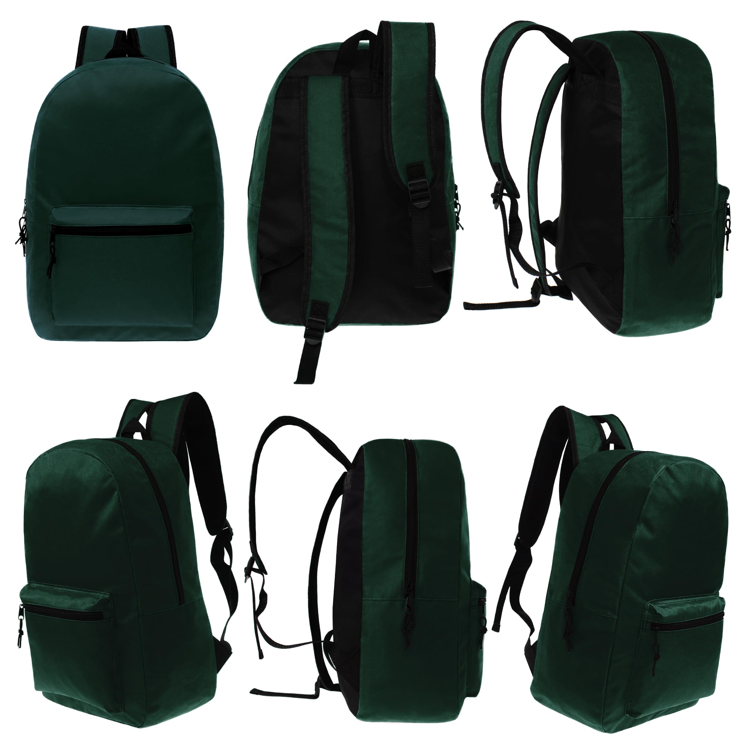 Moda West 15 Inch Bulk Backpacks with 36-Piece School Supplies Kit - Includes Pens, Pencils & Crayons - Case of 12 in 6 Colors - Perfect for Back to School, Classroom Supplies & Student Gifts