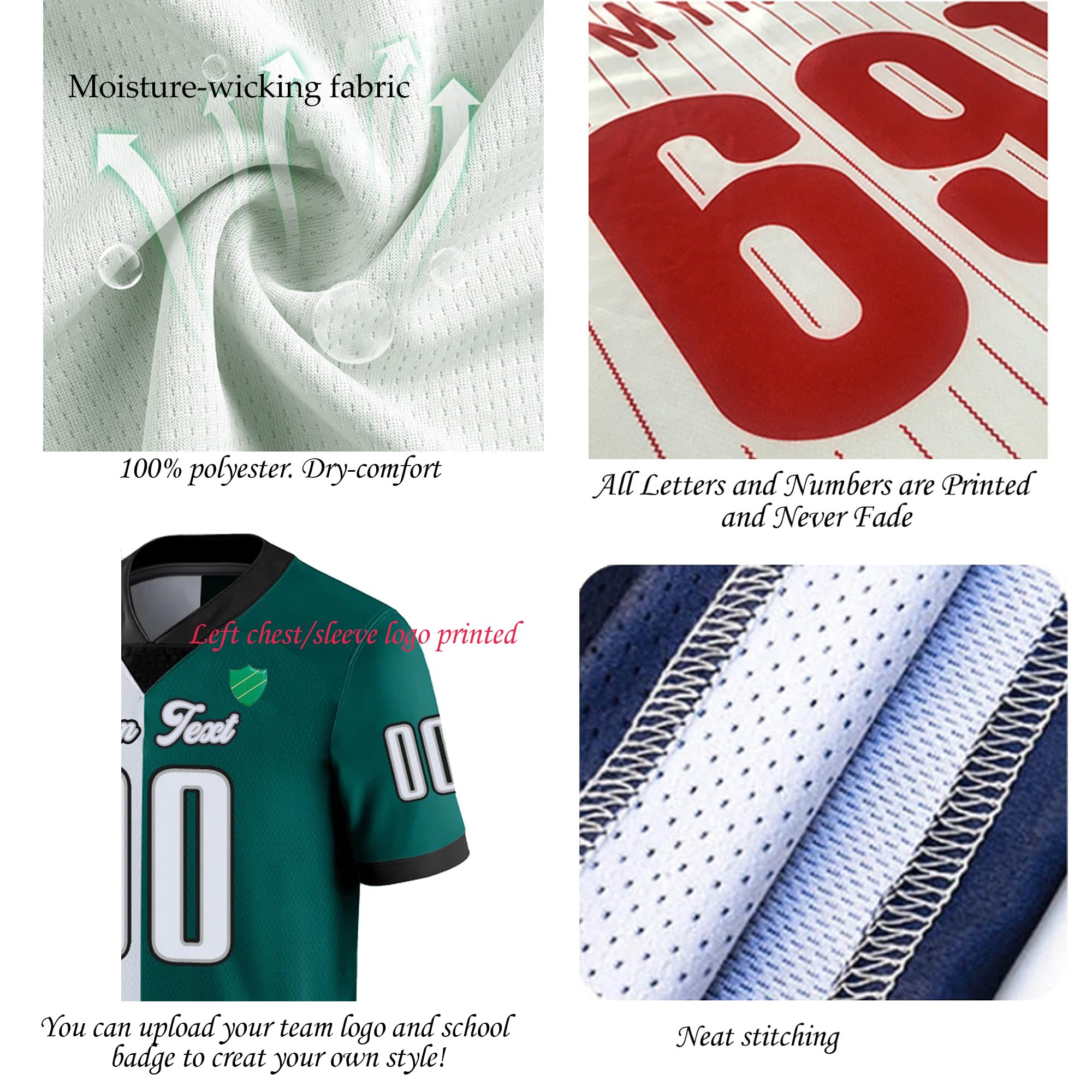 Custom Split Two-Tone Football Jerseys - Personalized Design for Men, Women & Youth - Perfect for Fans & Sports Gifts - Game Day, Team Uniforms & Fan Apparel