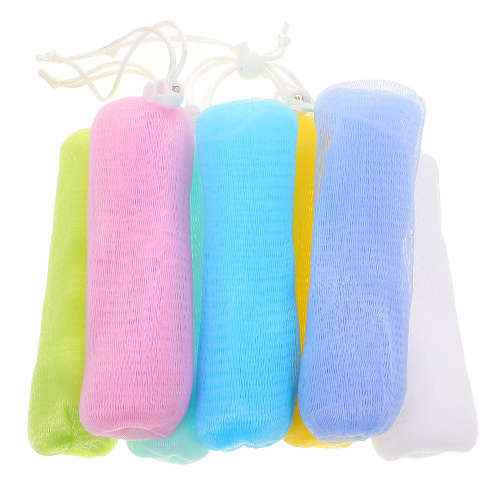 Minkissy 7-Piece Foaming Soap Mesh Bag Set - Exfoliating Body Scrubber, Bath Sponge & Shower Pouf for Deep Cleansing - Soap Storage Bags & Sleeves for Luxurious Skin Care Routine (Perfect for Spa, Travel & Daily Shower Use)