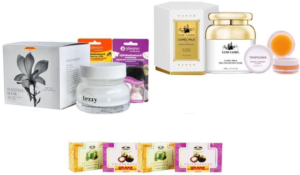 Pure Terry Vitamins Shots Sleeping Mask - Luxe Camel Melano Lifting Face Mask 50g | Anti-Aging Night Treatment for Glowing Skin | DHL Express Shipping by Thaigiftshop | Perfect for Nighttime Skincare Routine & Travel Essentials
