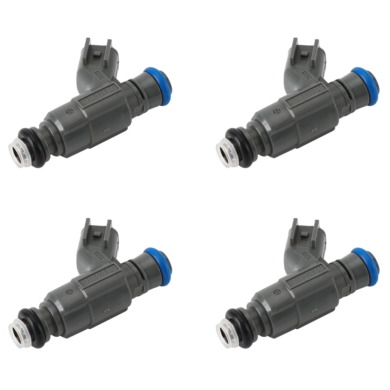 Bruce & Shark 4Pcs High Performance Fuel Injectors Set - Perfect Flow Matched for 2002-2004 Ford Focus 2.0L 4 Cylinder (Part# 0280156046) | Direct Replacement for Smoother Acceleration & Better Fuel Efficiency