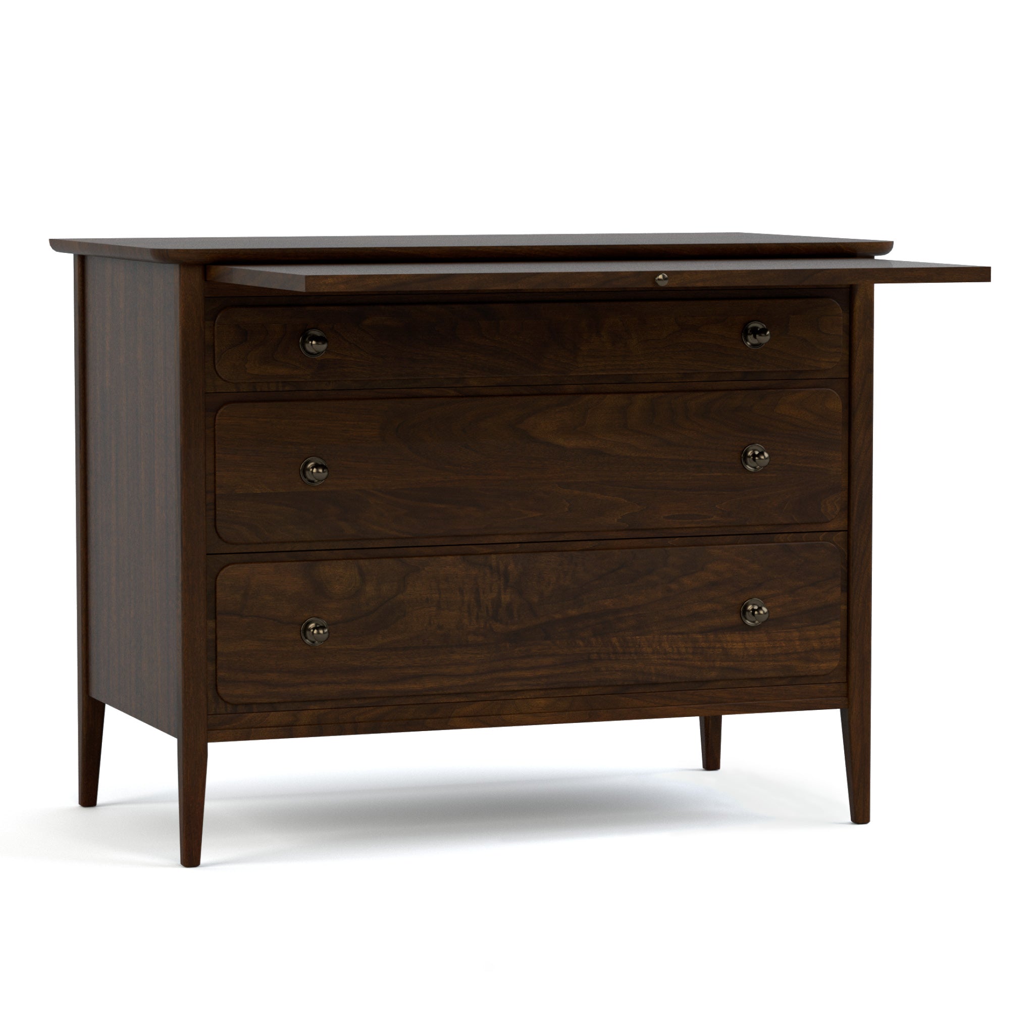 Hudson Valley Chest with Pullout Desk - Solid Wood Storage Cabinet with Hidden Writing Table for Bedroom, Office & Small Spaces