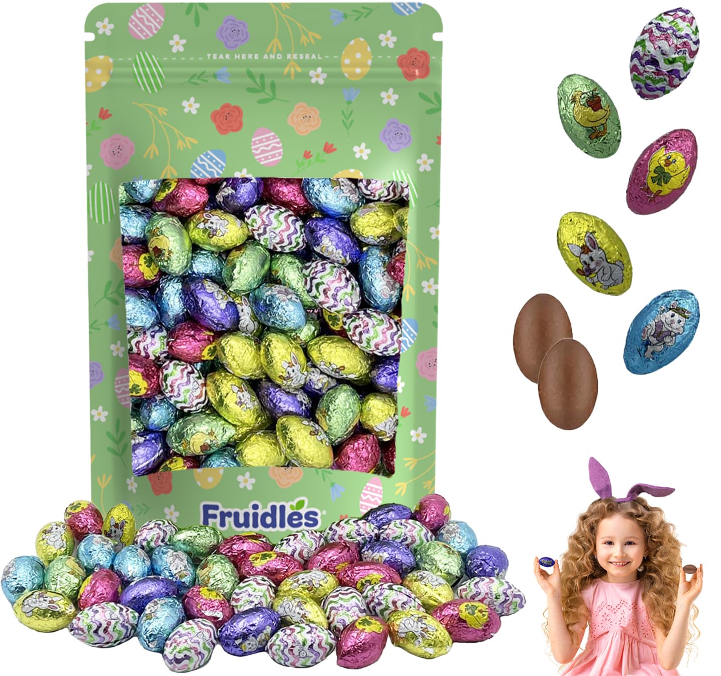 Easter Double Crisp Eggs Milk Chocolate - 1 Pound (Approx. 100 Eggs) - Individually Wrapped Happy Easter Treats for Party Bags, Egg Hunts & Holiday Celebrations
