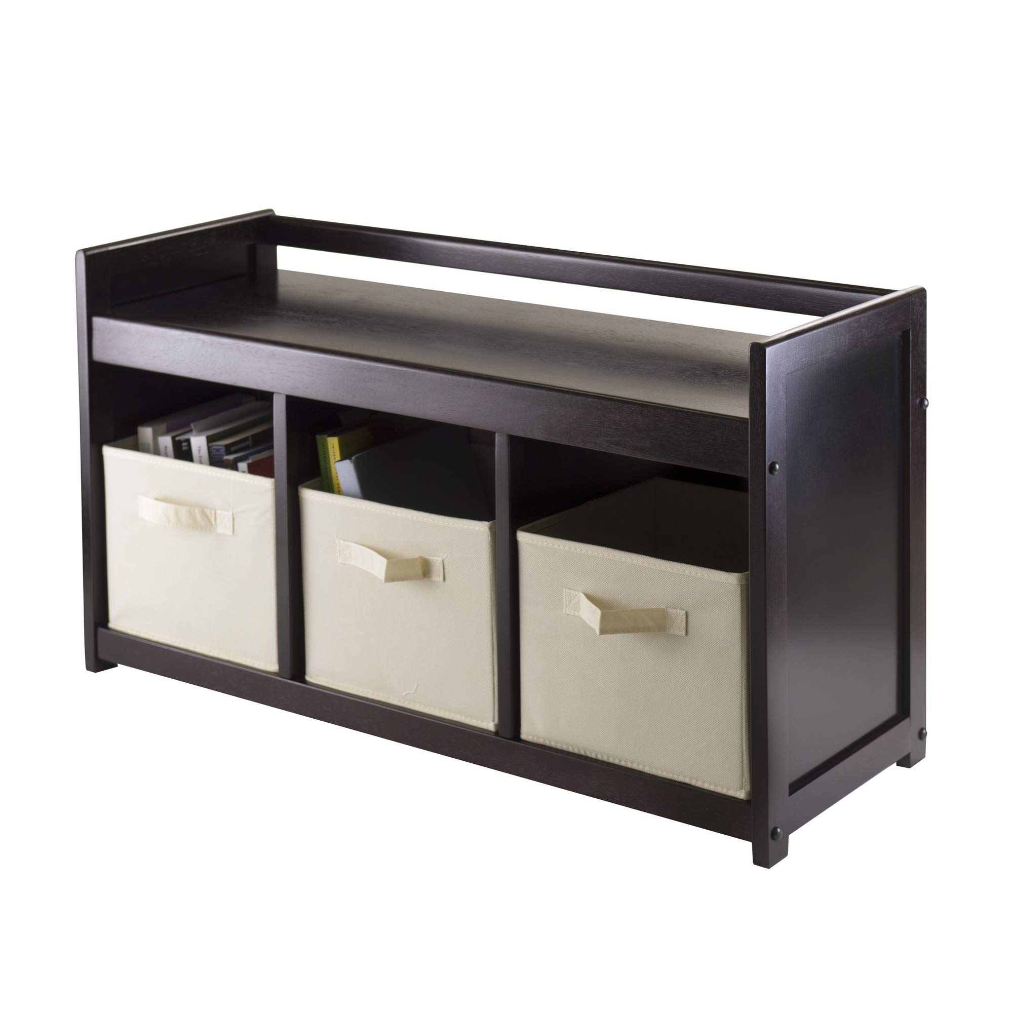 Winsome Addison Small 3-Piece Bench Set in Espresso/Chocolate - Perfect for Entryway, Living Room or Bedroom Seating