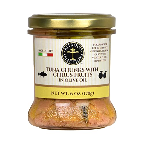 Premium Tuna in Olive Oil with Citrus Flavor - 6 Oz Can | High-Quality Canned Fish for Salads, Sandwiches & Healthy Meals | Retirovo Selections Gourmet Seafood