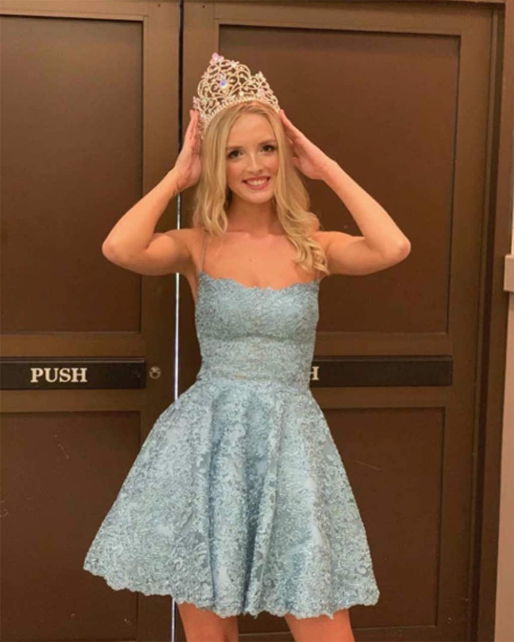 JAEDEN 2024 Short Lace Homecoming Dress | Backless HOCO Prom Dress for Teens | Perfect for School Dances, Formal Events & Special Occasions