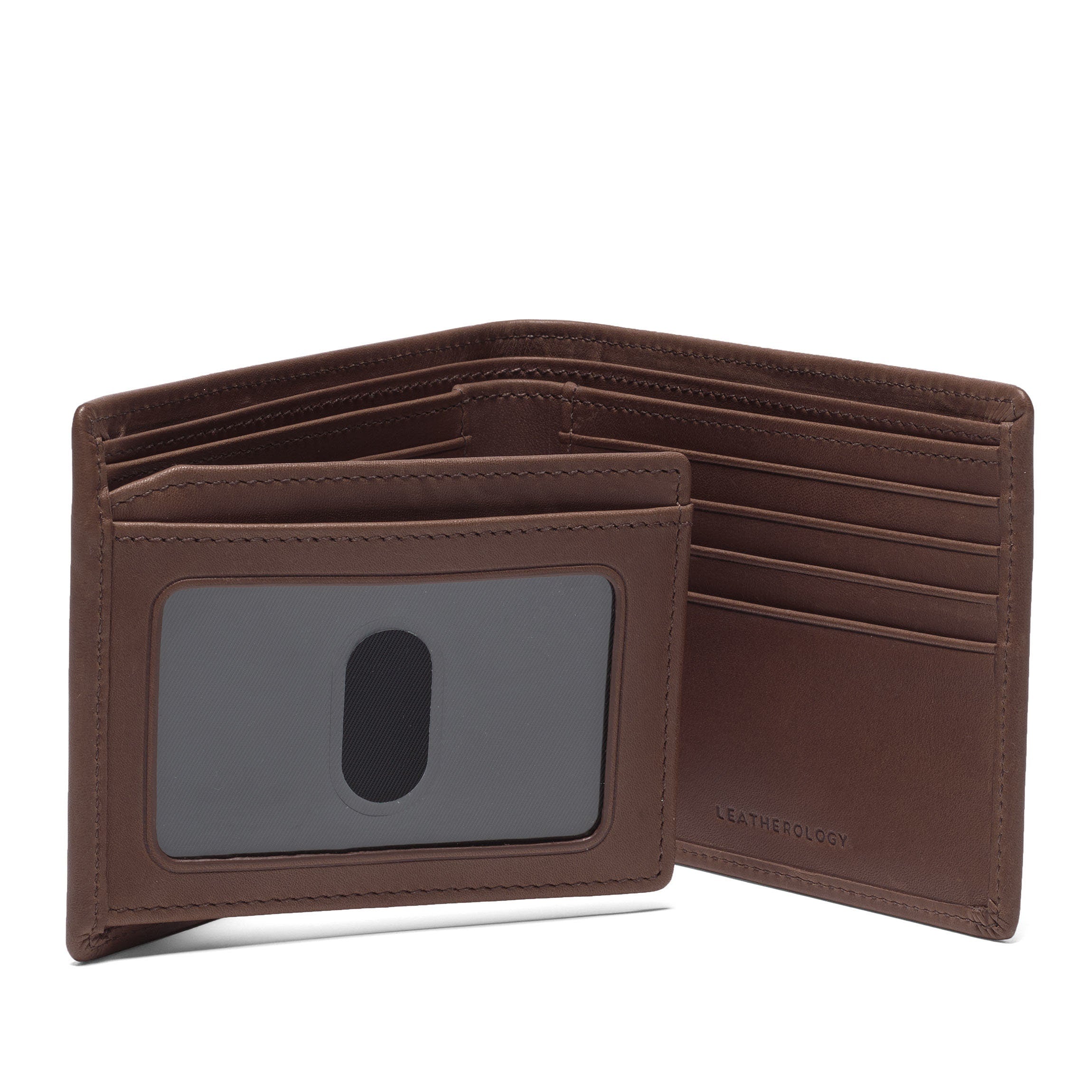 Genuine Leather Bifold Wallet with Flap - Mahogany Brown RFID Blocking Wallet for Men - Perfect for Everyday Use, Travel & Business