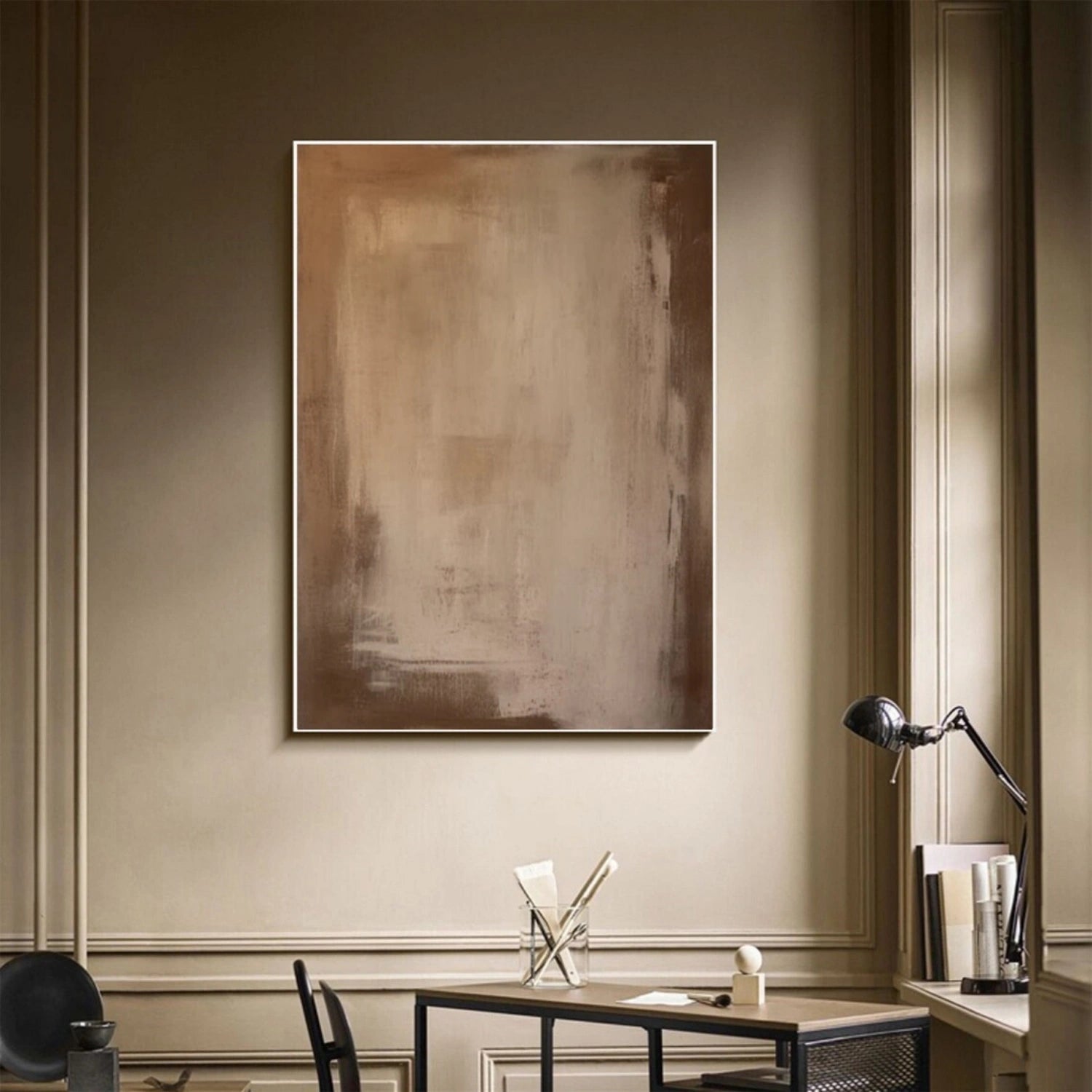 Beige & Brown Abstract Wall Art Print #BB151 - Modern Home Decor for Living Room, Bedroom & Office