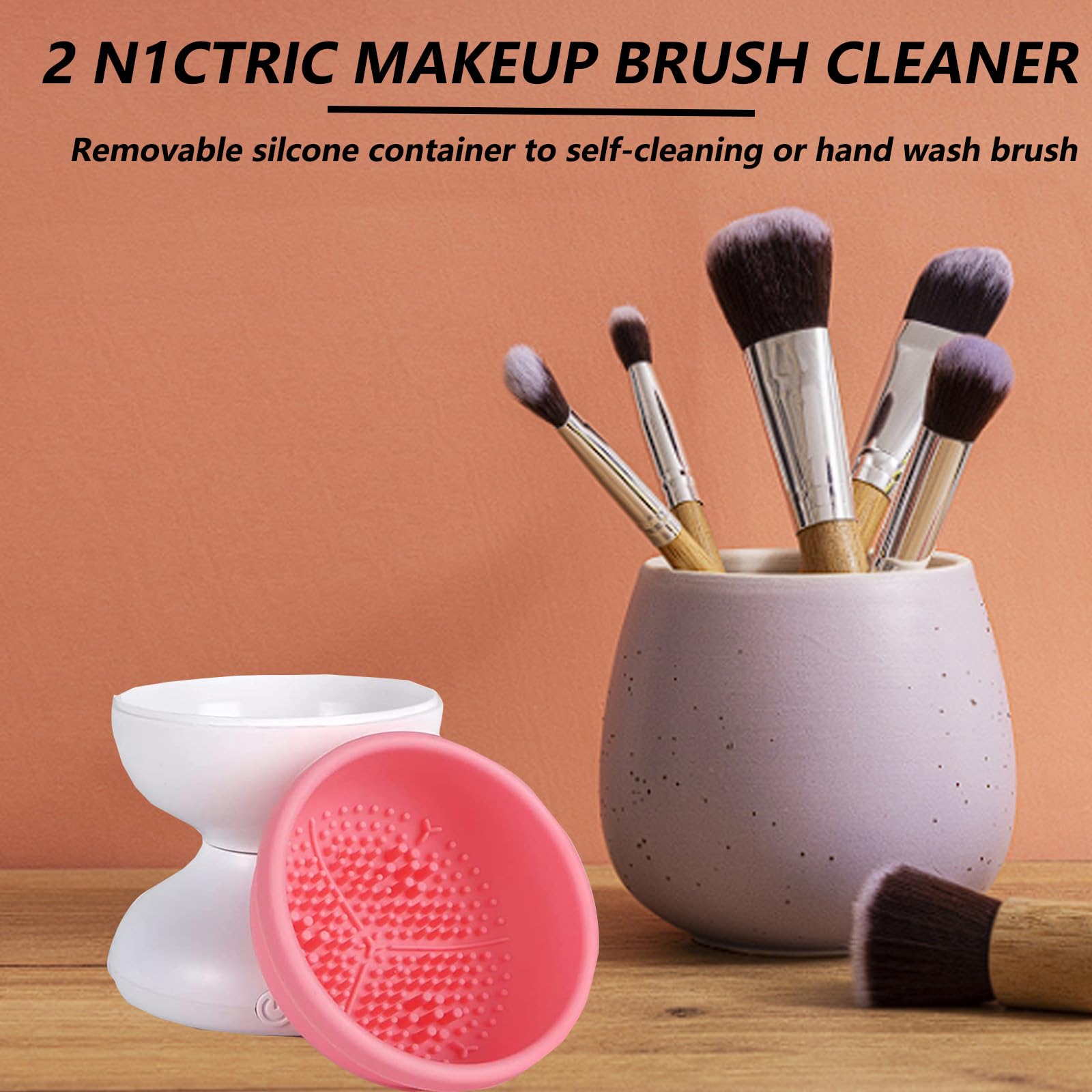 2 in 1 Electric Makeup Brush Cleaner Machine - Automatic USB Powered Beauty Blender & Cosmetic Brush Washer | Perfect for Home Salon & Professional Makeup Artists