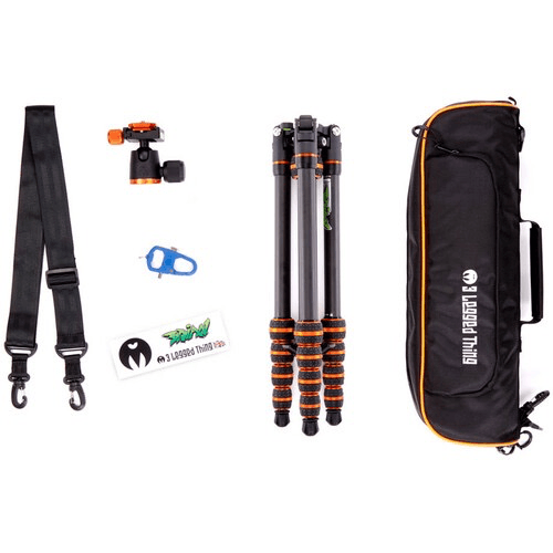 3 Legged Thing Punks Brian 2.0 Carbon Fiber Tripod with AirHed Neo 2.0 Ball Head (Black) - Lightweight Professional Camera Tripod for Travel, Photography & Videography