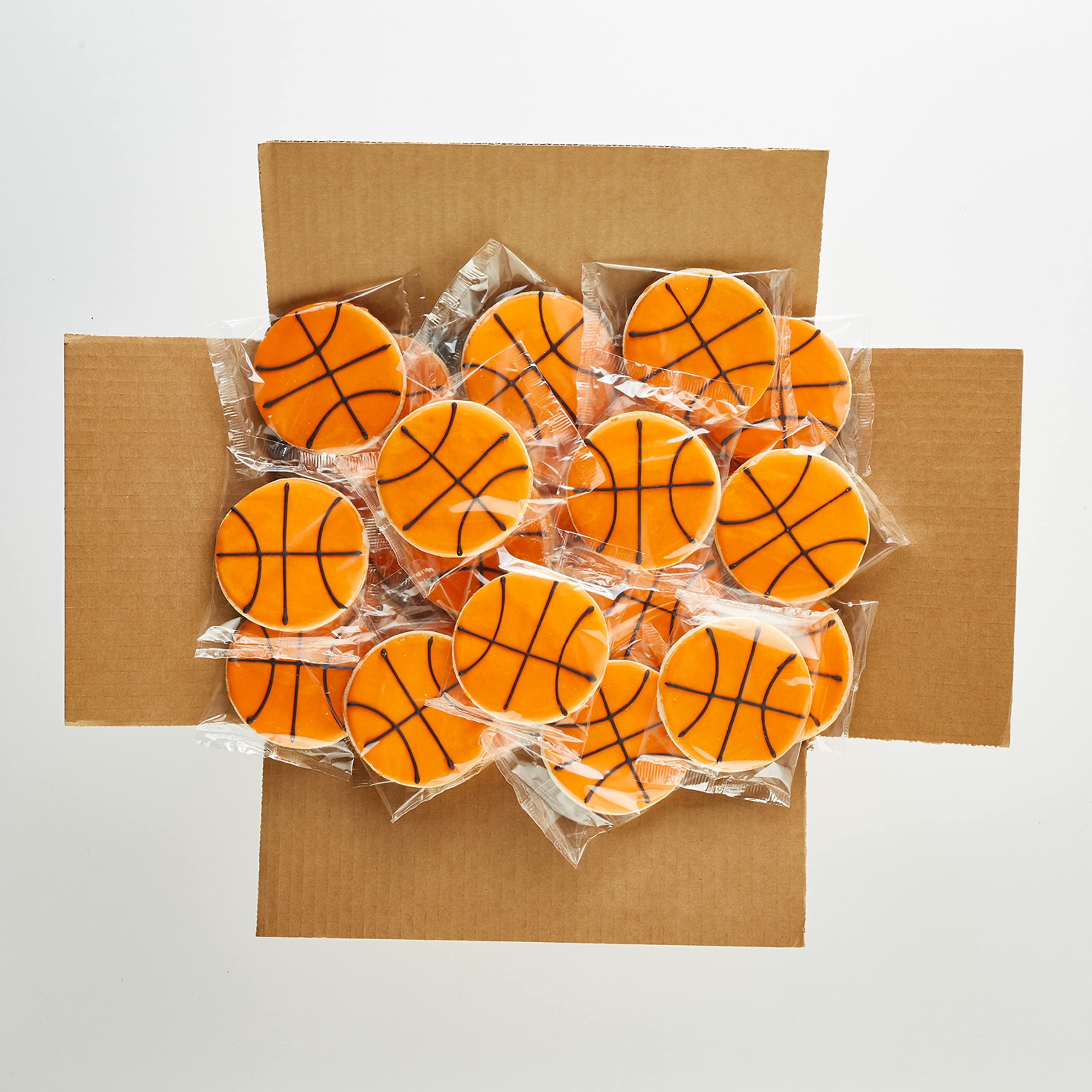 50-Pack Nut-Free Basketball Smiley® Cookies - Perfect for Birthday Parties, School Events & Sports Team Snacks - Allergy-Friendly Treats for Kids & Adults
